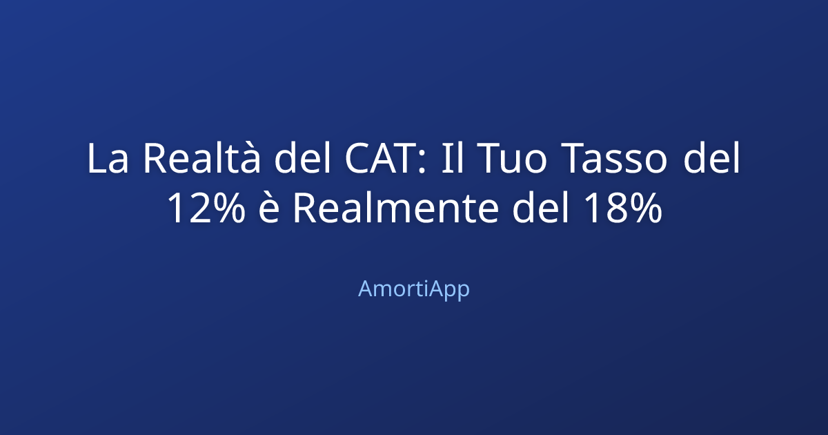 La Realtà del CAT: Il Tuo Tasso del 12% è Realmente del 18%