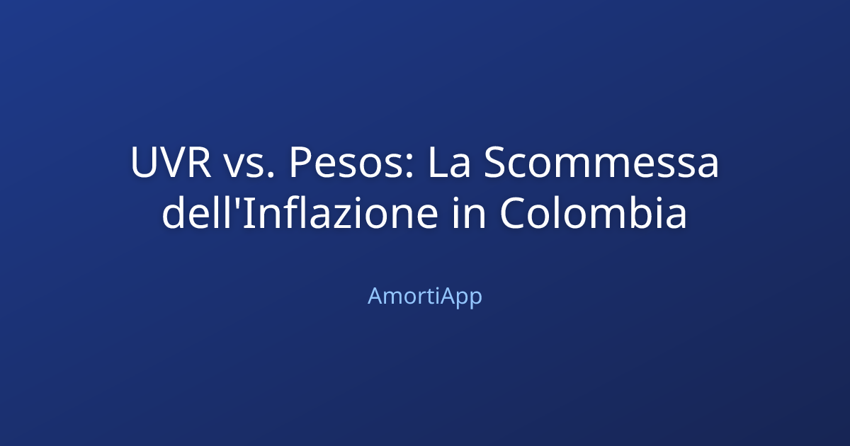 UVR vs. Pesos: La Scommessa dell'Inflazione in Colombia